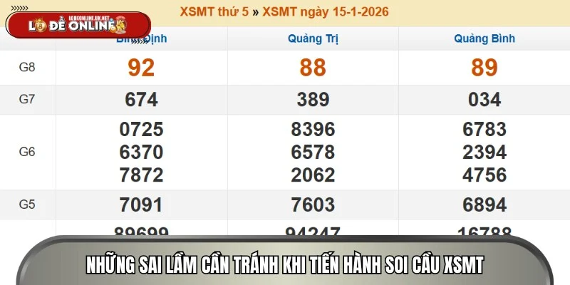 Các lỗi phổ biến cần lưu ý khi thực hiện soi cầu XSMT